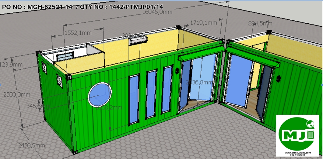 Modifikasi Konainer , Container Office Size 10 feet, 20 